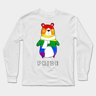 Pride Bear Wearing a Scarf Long Sleeve T-Shirt